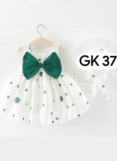 Green And White Colour GURUKRUPA Fancy Stylish Party Wear Girls Kids Colllection GK-37